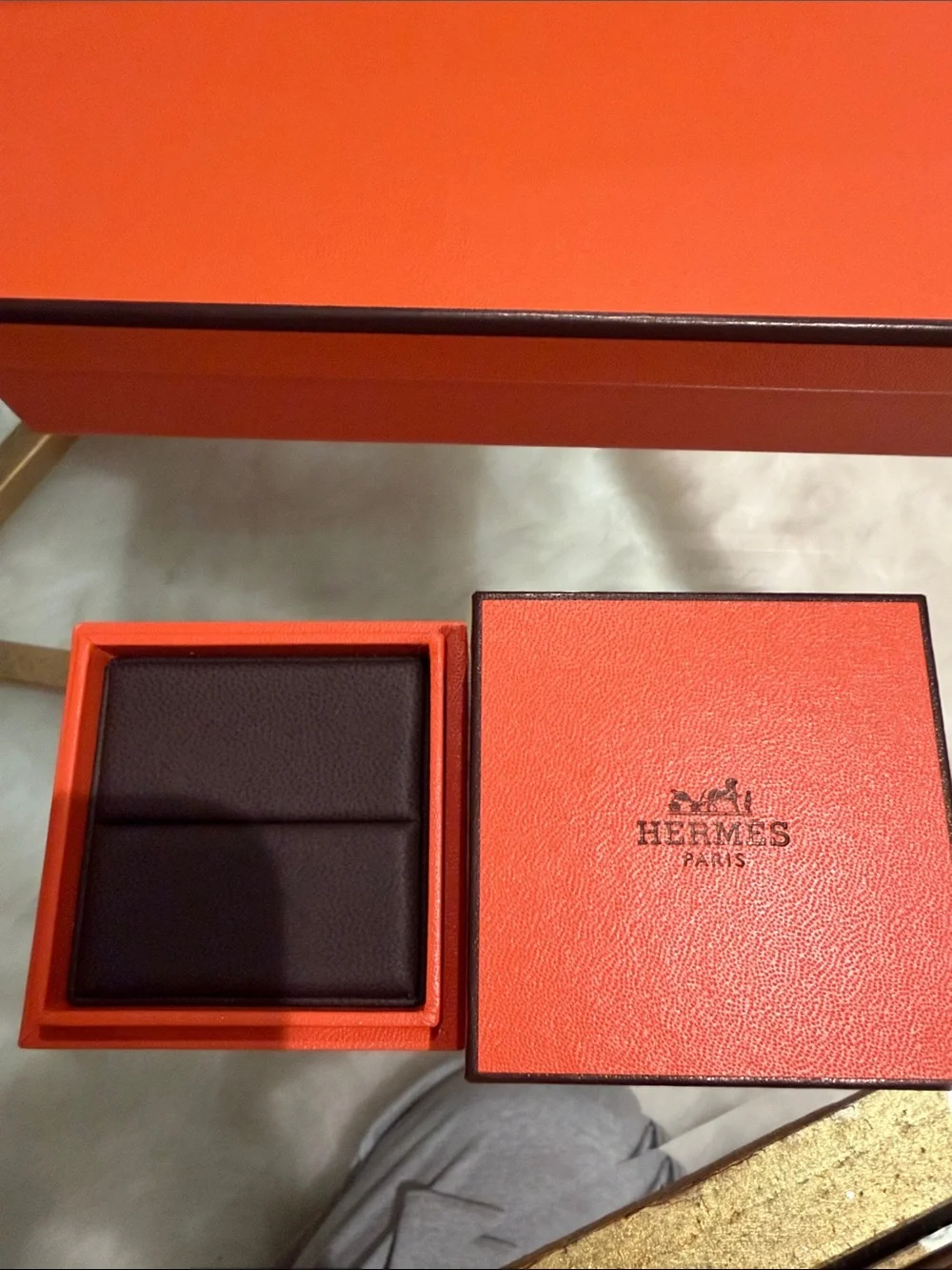 Hermes Authentic Gift Boxes with Brown Ribbon and dust bags